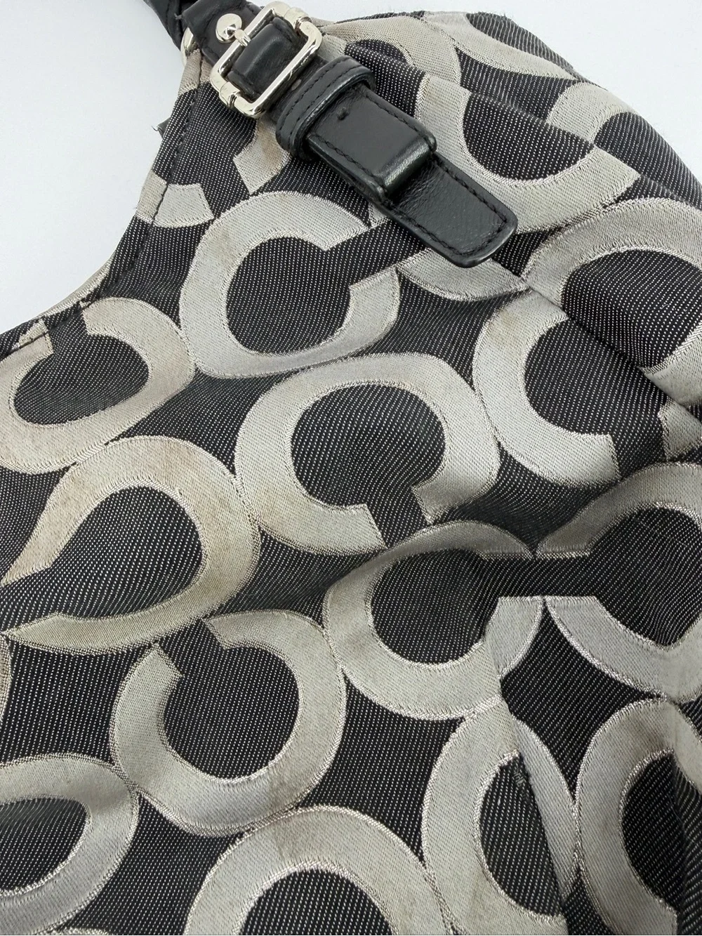Coach‎ Black and Gray Signature Hobo Bag